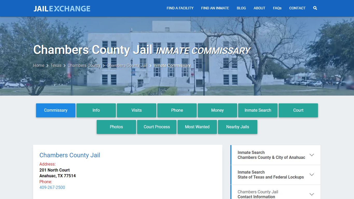 Inmate Commissary, Care Packs - Chambers County Jail, TX - Jail Exchange