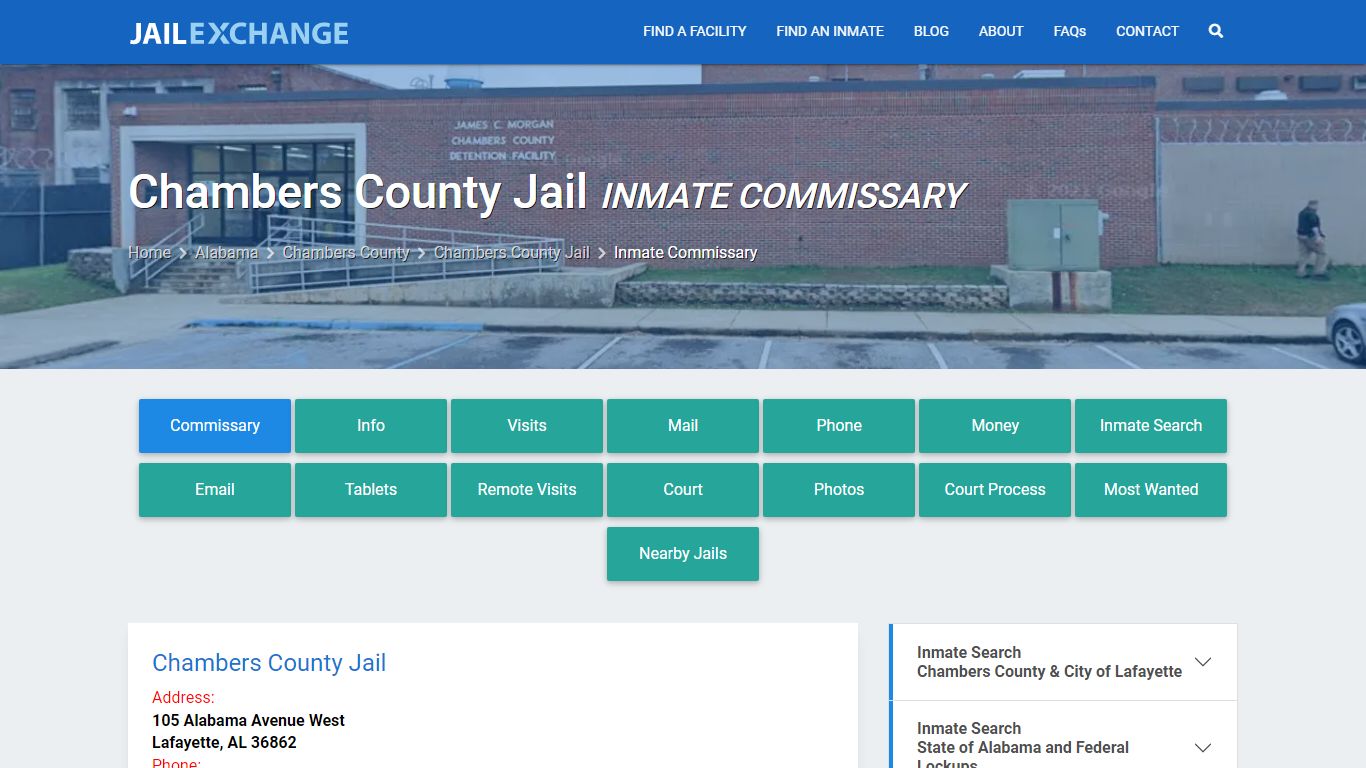 Inmate Commissary, Care Packs - Chambers County Jail, AL